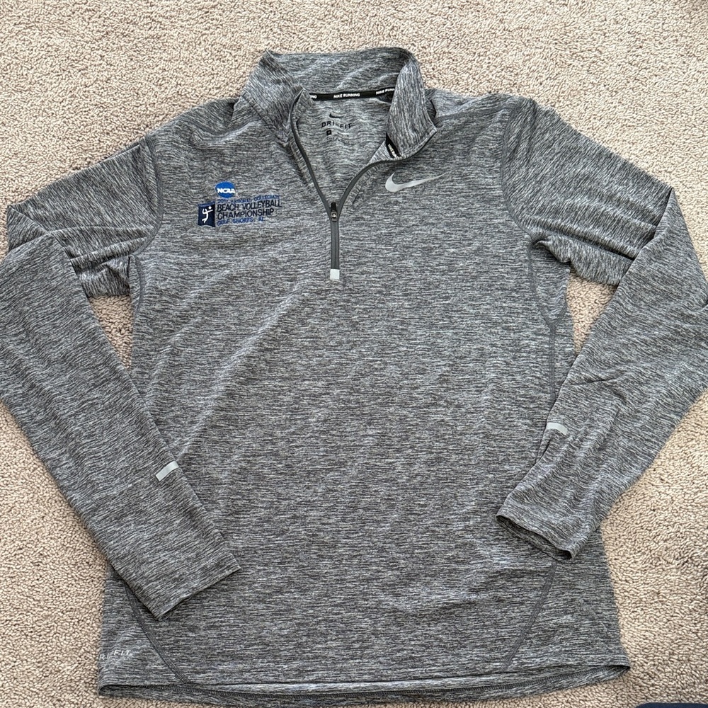 Men’s Nike Gray Quarter-Zip Pullover with NCAA 2017 Beach Volleyball Logo